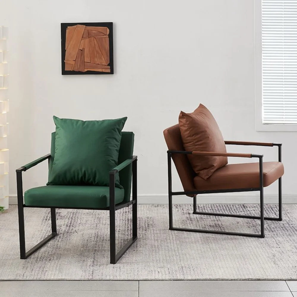 Modern Accent Chair Ergonomic Lounge Chair with Carbon Steel Frame Breathable Comfort for Living Room Bedroom Office Cafe
