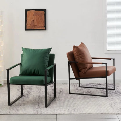Modern Accent Chair Ergonomic Lounge Chair with Carbon Steel Frame Breathable Comfort for Living Room Bedroom Office Cafe