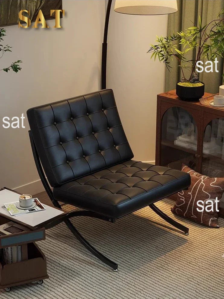 Balcony Throne Relax Reading Modern Room Decor Fashion Chairs Black Metal Living Room Chairs Comfortable Sillones Home Design