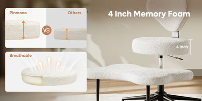 Ergonomic cross-leg office chair,360°rotating stool,height-adjustableseat,lumbar support,extremely comfortablemeditation chair,