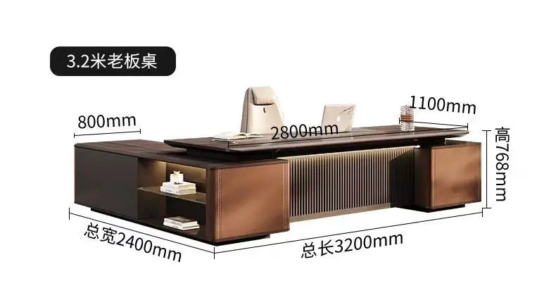 Boss Office President's Desk Light Luxury Advanced Sense Large Class Desk Furniture Chairperson's Office Desk And Chair Combinat