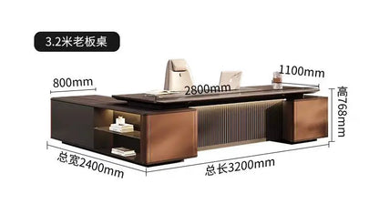 Boss Office President's Desk Light Luxury Advanced Sense Large Class Desk Furniture Chairperson's Office Desk And Chair Combinat