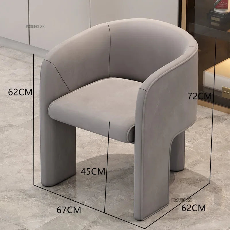 Simple Designer Flannel Backrest Living Room Chairs Light Luxury Leisure Armchair Living Room Furniture Balcony Lazy Single Sofa