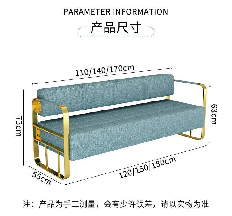 Furniture Barber Shop Sofa Waiting Salon Special Chair Hair Salon Rest Area Stainless Steel Sofa Chair