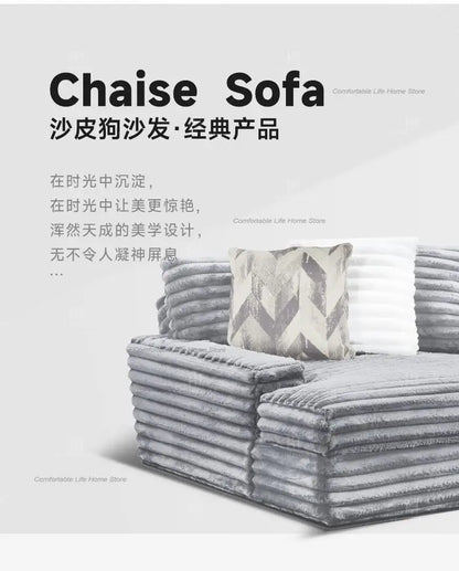 Nordic Cloud Lazy Sofa Thick Corduroy Texture Extra Wide Seat Depth Design Vacuum Compressed Packaging A Must-Have for Home
