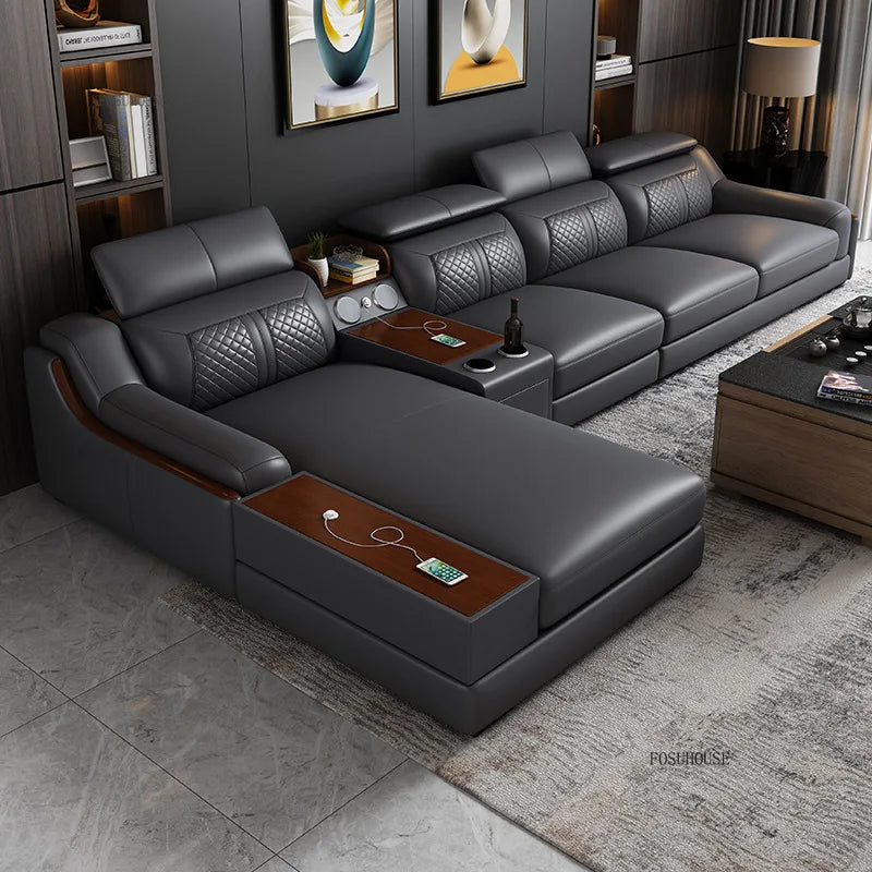 Italian Light Luxury Living Room Sofas Combination Nordic Double Sofas for Living Room Home Furniture Designer Leather Back Sofa