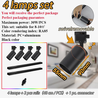 gu10 Light Fixture GU10 Track Light Set Smart Spotlights Replace Dimming Rail Lighting Kitchen Spot Light ceiling 110V Light