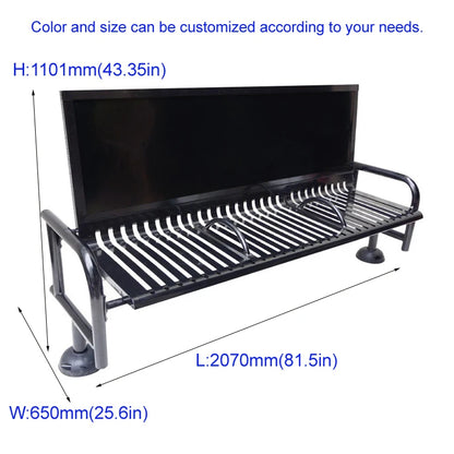 Public Outdoor Furniture Outdoor Bench Stainless Steel Bench Metal Resting Bench