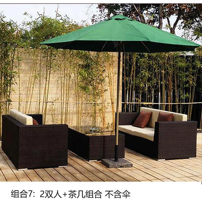 Terrace Modern Garden Sofas Outdoor Combination Courtyard Nordic Garden Sofas Waterproof Pe Rattan Furniture Sofá Jardín MHHYSF