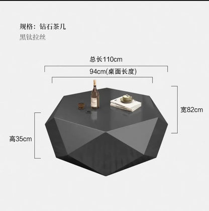 ls 51 Italian minimalist gold diamond coffee table designer style high sense modern simple special-shaped light luxury