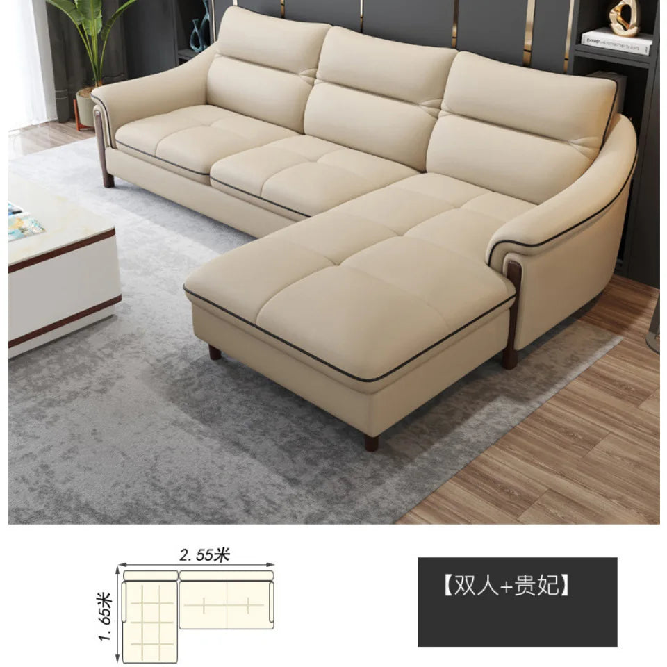 Sofa living room simple modern first layer cowhide corner combination furniture
