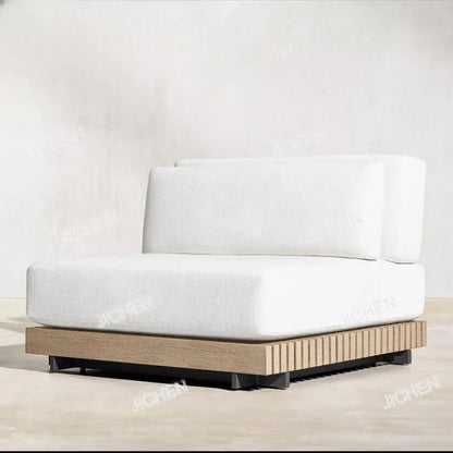 HG Hotel Outdoor Furniture Deluxe Teak Outdoor Sofa Hotel Garden Set Modern Villa Terrace Furniture Combination Outdoor Sofa