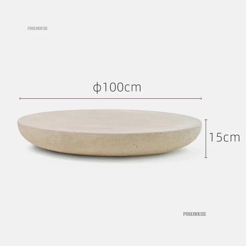 Small Apartment Stone Round Side Tables Wabi-sabi Style Cement Coffee Tables Designer Medieval Style Tea Table Home Furniture