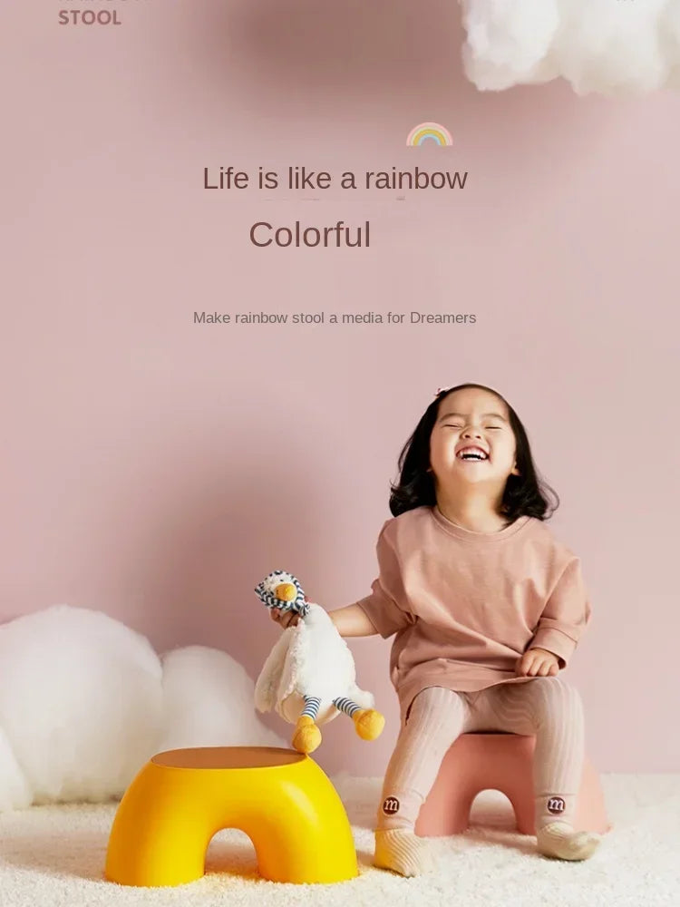 Creative Rainbow Stool Simple Circular Small Bench Home Round Comfortable Stool Durable Non-slip Shoe Changing Stool