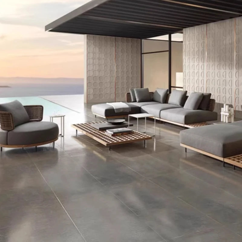 Italian Style Modern Garden Sofas Designer Simplicity Waterproof and Sunscreen Garden Sofas Luxury Outdoor Furniture Divano FYOS