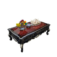 Solid wood coffee table, ebony piano paint high-end luxury solid wood tea table