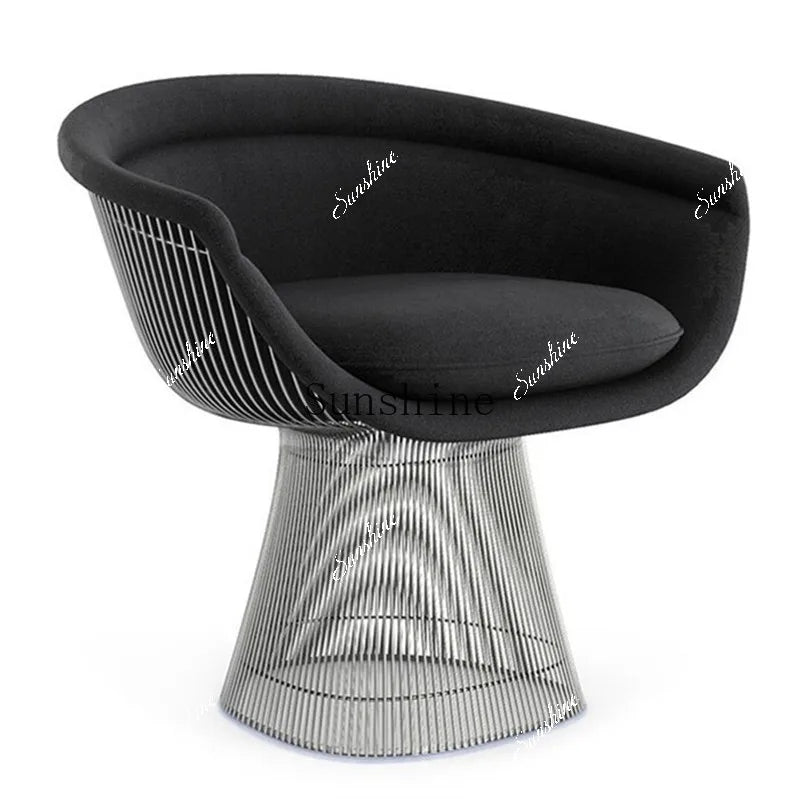 Italian modern designer stainless steel leisure single chair creative villa model room art reception chairP