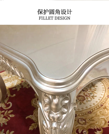 A07 French solid wood dining table and chair combination luxury carved dining table household rectangle