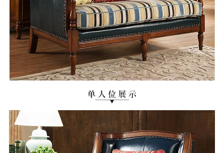 European Living Room Sofa Elegant Loveseat Wooden Modern Luxury Lounge Sofa Puffs Modular Wooden Canape Salon Furniture Home