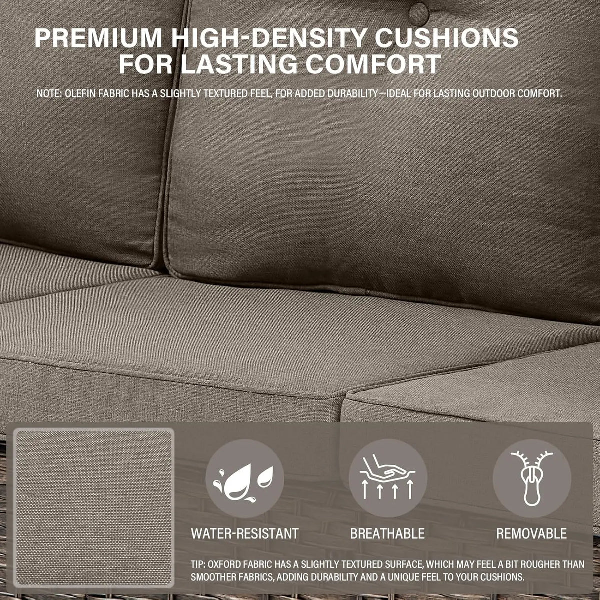 6-Seater Outdoor Sectional Sofa L Shaped Couch Patio Conversation Furniture Set, PE Wicker Patio Sectional Sofa, Customized