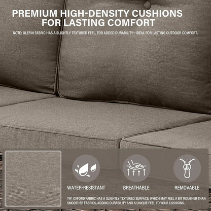 6-Seater Outdoor Sectional Sofa L Shaped Couch Patio Conversation Furniture Set, PE Wicker Patio Sectional Sofa, Customized