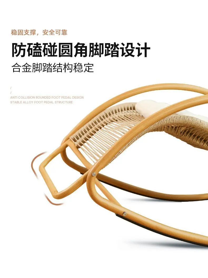 Balcony leisure rocking chair waterproof sunscreen courtyard recliner rattan