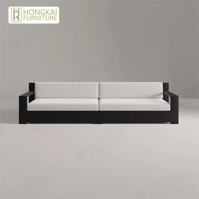 Garden Hotel Outdoor Aluminum Sofa Set Metal Patio Furniture Sofa and Coffee Table Set