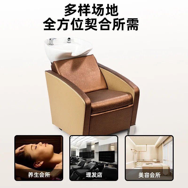 Shampoo bed Beauty salon Hair salon Shampoo chair Semi-reclining massage bed dual-purpose