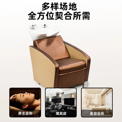 Shampoo bed Beauty salon Hair salon Shampoo chair Semi-reclining massage bed dual-purpose