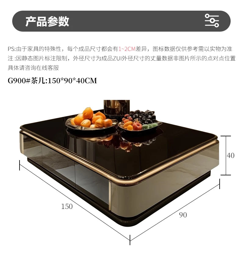 Light luxury large coffee table microcrystalline stone modern living room marble coffee table