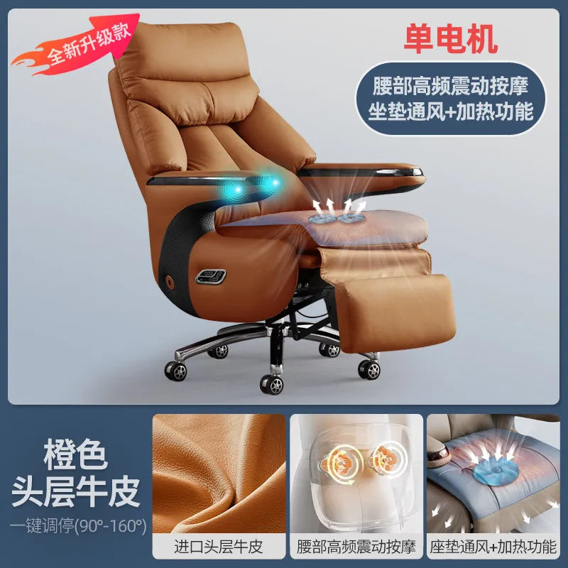 Smart Electric Executive Office Chair with Ventilation - Reclining Massage CEO Chair for Home Professional Use Furniture JT40
