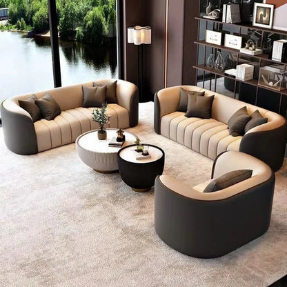Canapé de luxe léger, petit appartement, salon, zone d'assise, réunion, invités, canapé à rangée droite