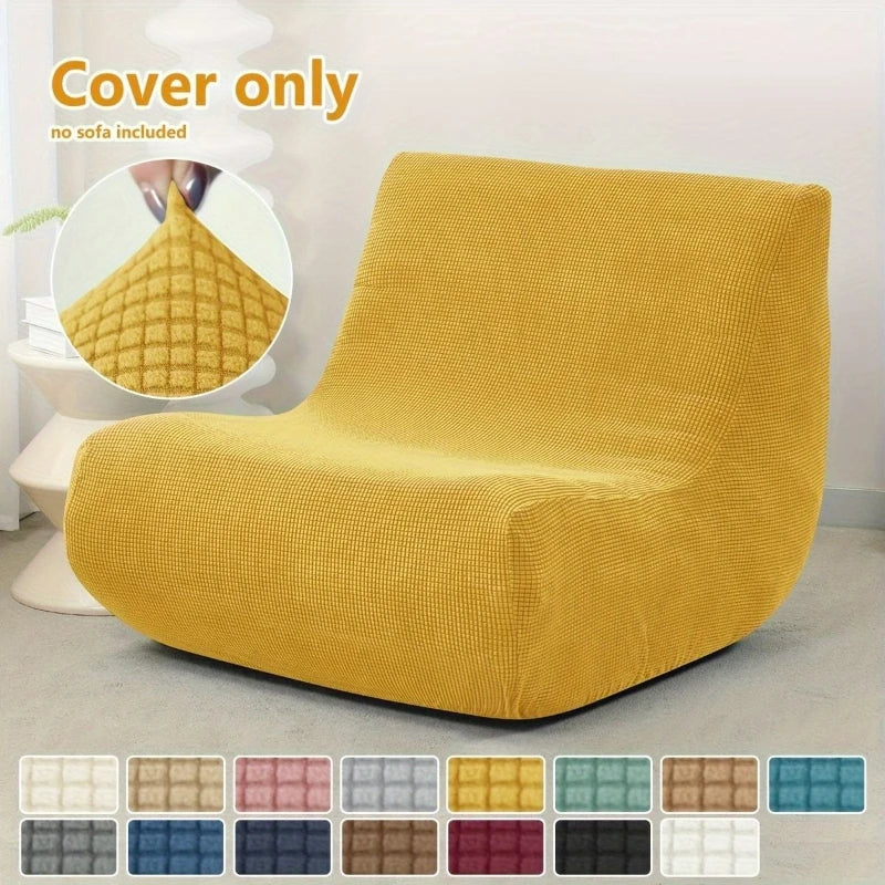 1pc Stretch Lazy Armless Sofa Cover Jacquard Armless Single Sofa Chair Protector for Fireside Chair Adult Bean Bag Chairs Covers