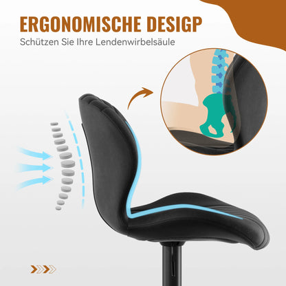 2pcs Bar Chair, 360° Rotating, Adjustable Height, Artificial Leather Upholstered With Backrest, Suitable For Dining Room