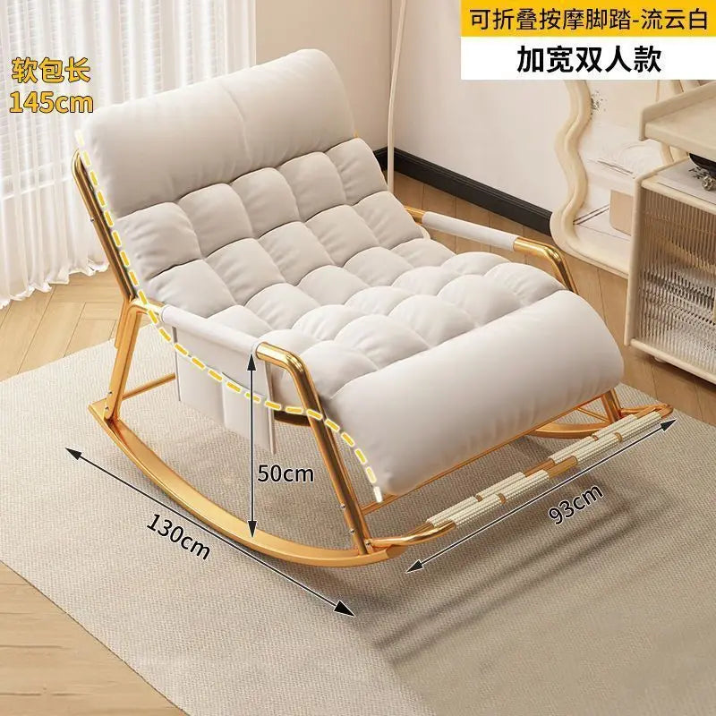 Recliner Rocking Chair Sitting and Sleeping Dual-purpose Double Lunch Break Chair Balcony Home Leisure Lazy Sofa Chair Ergonomic