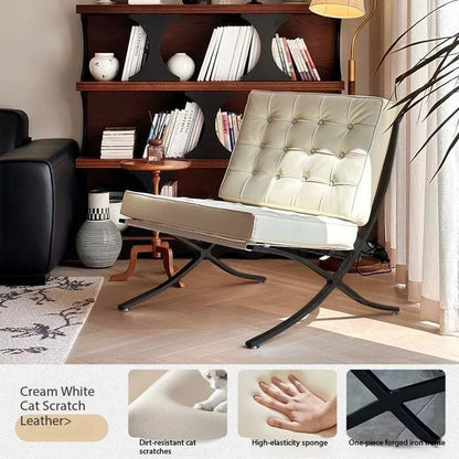 Light luxury small sofa chair Barcelona chair single living room bedroom designer lazy leisure sofa recliner