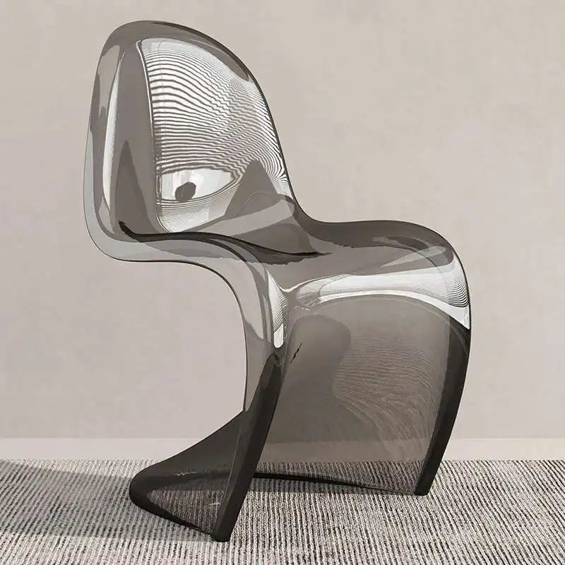 Nordic Plastic Dining Chairs Transparent Lazy Designer Ergonomic Dining Chairs Accent Desk Minimalist Muebles Acrylic Furniture