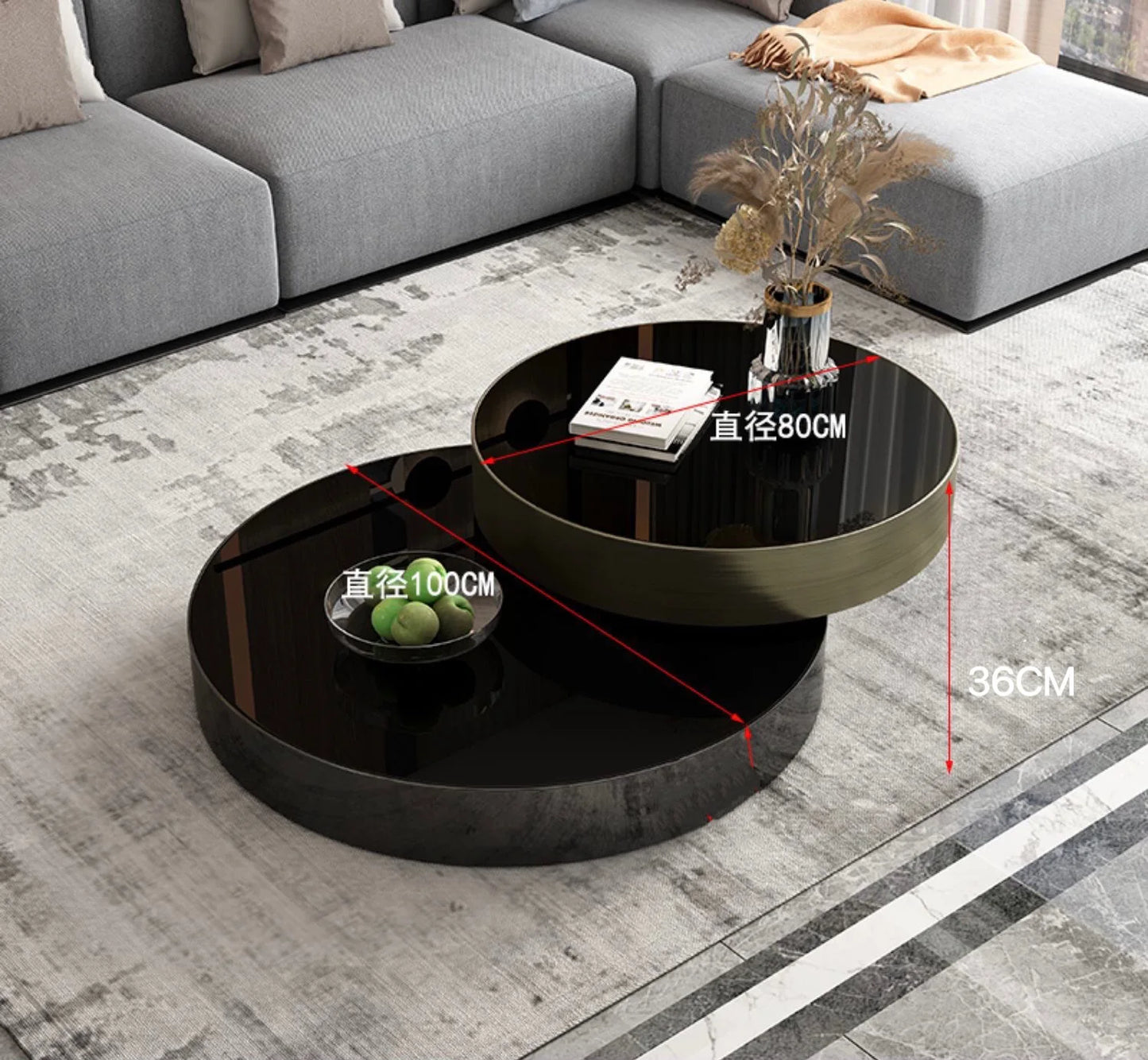 Italian Luxury Rotating Coffee Tables Modern Minimalist Living Room Extension Coffee Table Creative Design Home Furniture FYCT