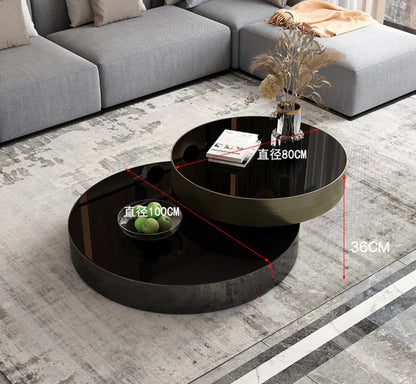 Italian Luxury Rotating Coffee Tables Modern Minimalist Living Room Extension Coffee Table Creative Design Home Furniture FYCT