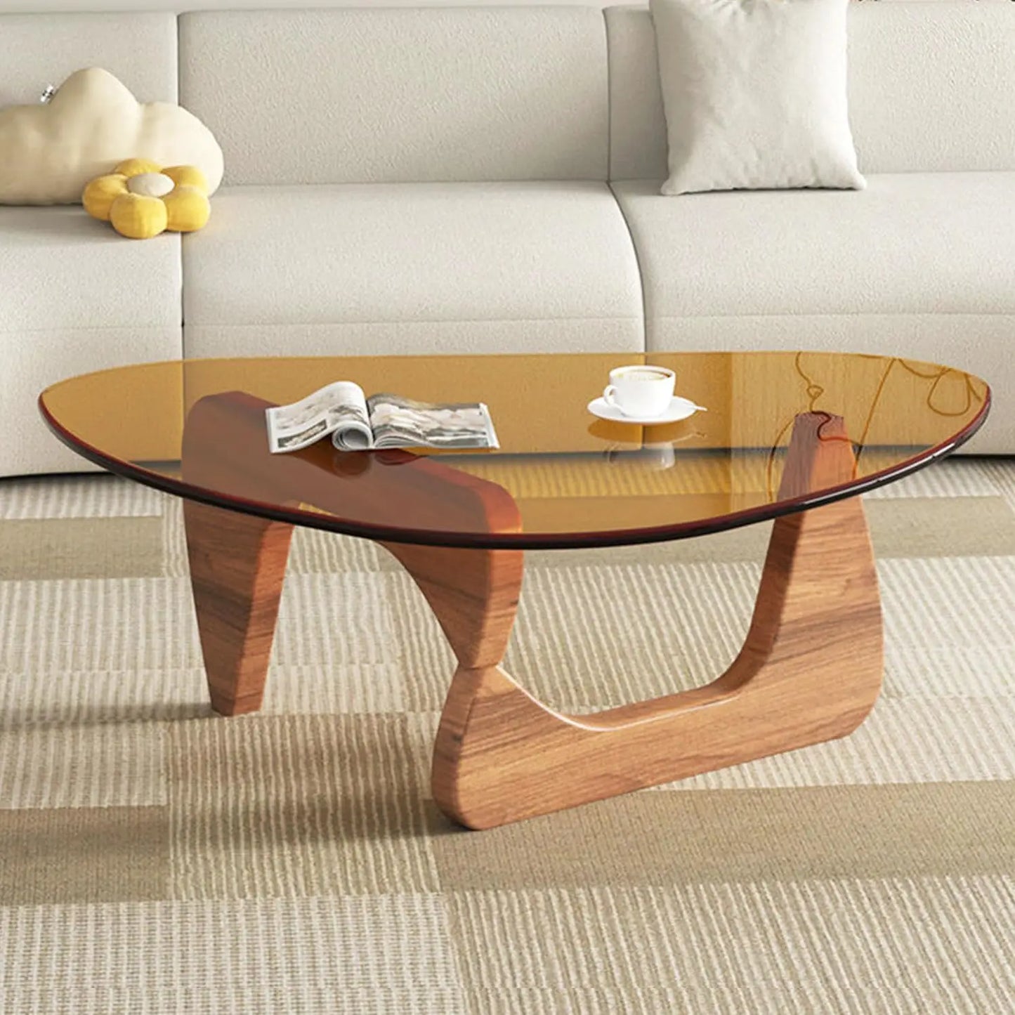 Table basse moderne en verre, petite table basse du milieu du siècle, table basse pour le salon, adaptée à la chambre à coucher, au salon et au réception