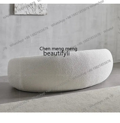 Nordic Curved Sofa Quiet Wind Living Room Fabric Craft Cashew Sofa