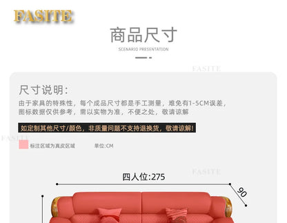 European ebony leather sofa large apartment luxury villa home living room new Chinese furniture solid wood carved fish