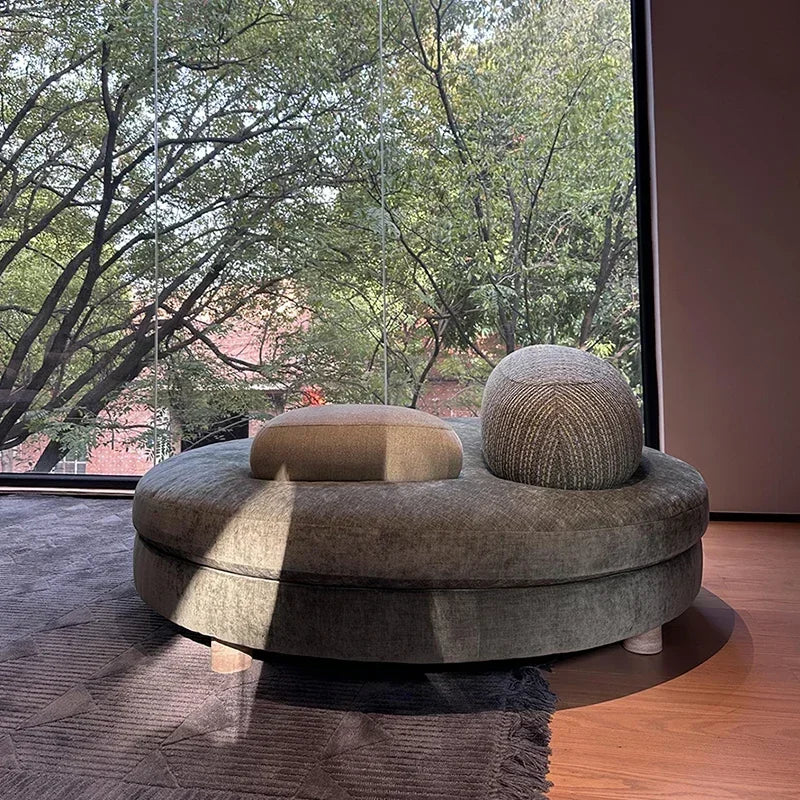 XX  Pebble Sofa Large Flat Layer Love Special-shaped Green Fabric Module Combination Arc
