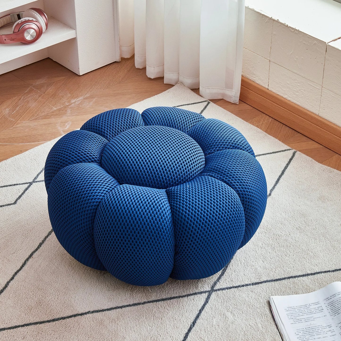Modern Pumpkin Chair Luxury Bubble Sofa Single Lounge Seat Lazy Recliner for Bedroom Balcony Living Room Aesthetic Accent