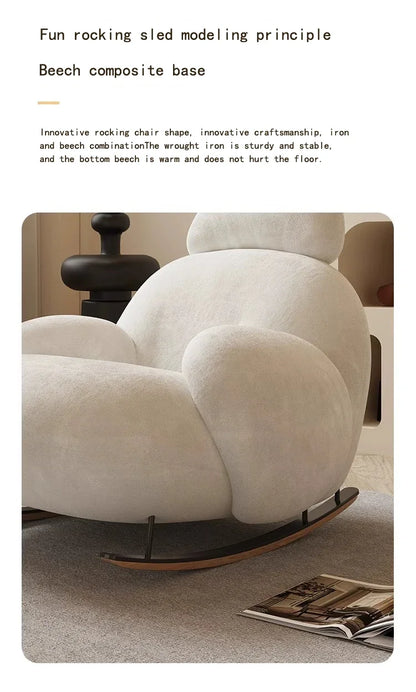 Nordic Modern Luxury Living Room Chairs Sofa  Rocking  Lounge Single Lazy Reclining Adult Bedroom Relax Magical Furniture