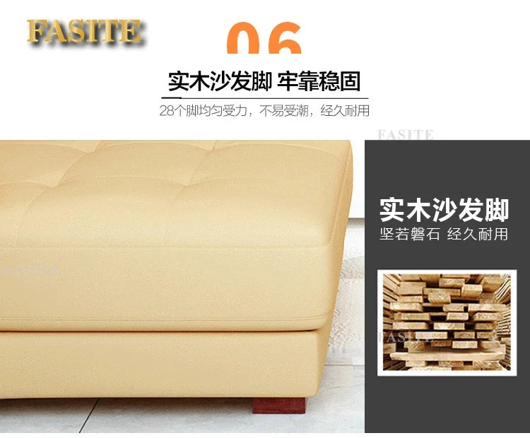 Genuine leather sofa head layer cowhide small unit,simple and modern functional, fashionable leather sofa combination decoration