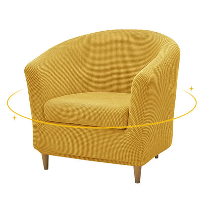 2pcs/set Jacquard Stretch Club Armchair Slipcover 1pc Barrel Tub Sofa Cover + 1pc Polar Fleece Couch Cover Furniture Protector