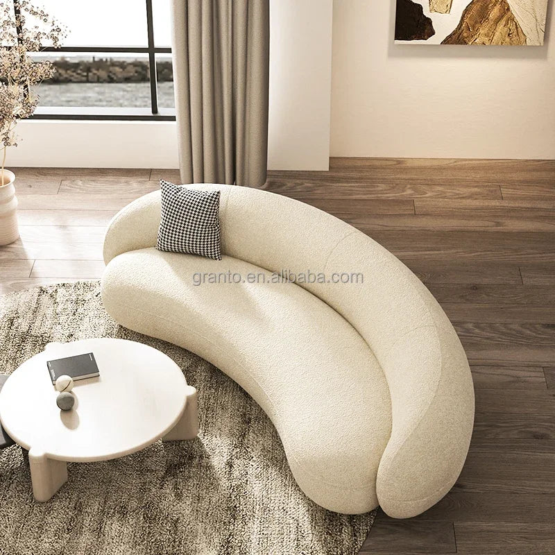 Hot Sales Nordic Style Living Room Special-shaped Sofa Curved Velvet Sofa