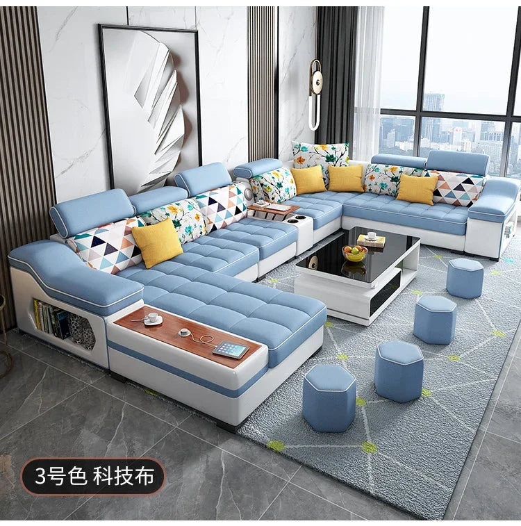 LL Modern Minimalist Living Room Sofas Sectional Lazy Nordic Leather Sofas Designer Lounge Curved Divano Lounge Suite Furniture