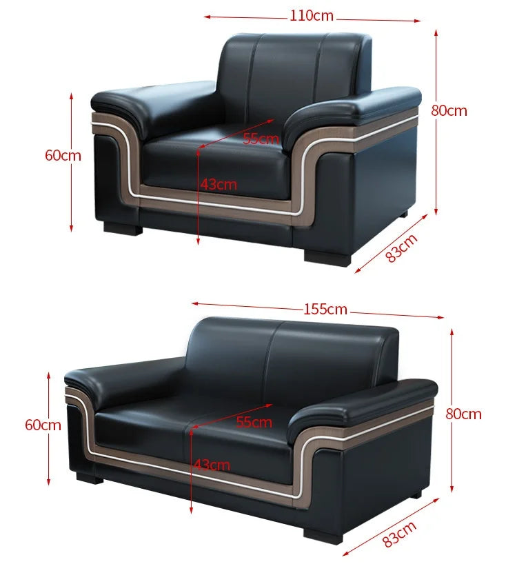 Simple Business Office Sofa Set Coffee Table Modern Luxury Reception Furniture for Three-Person Meetings Meeting Room Furniture